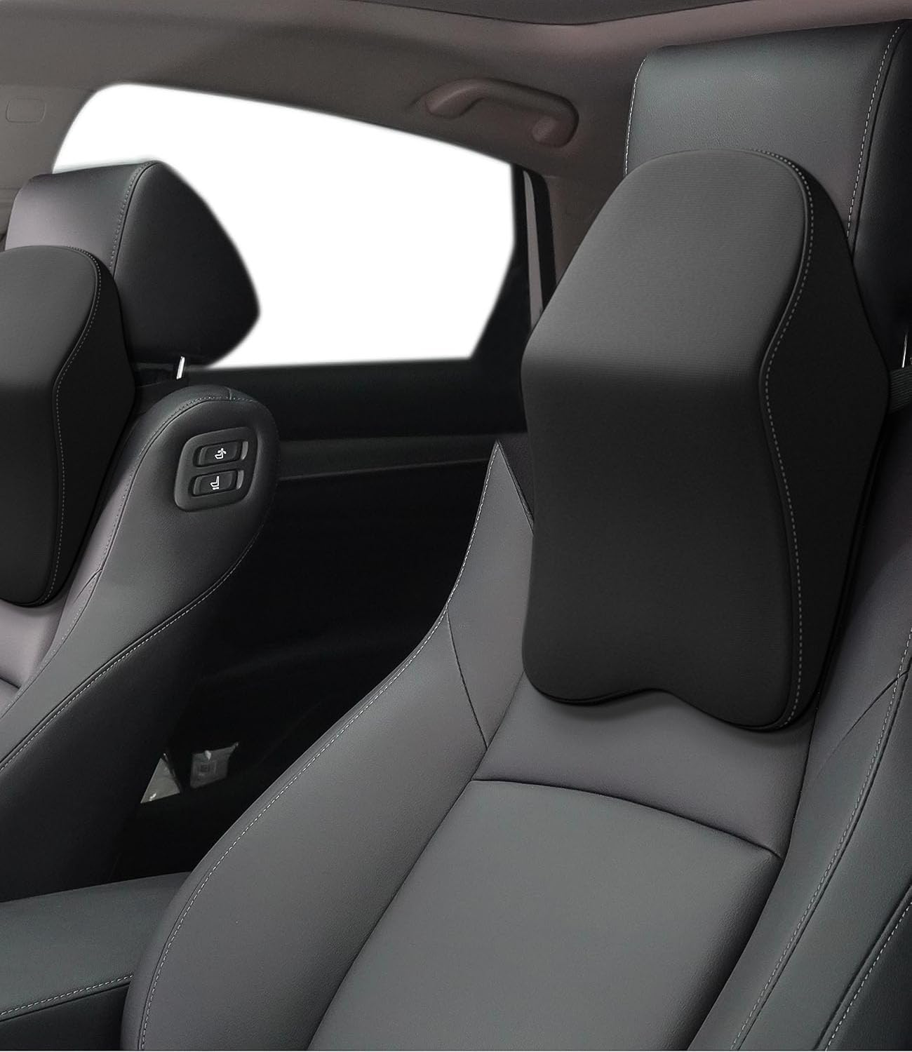 jutyum Reposacabezas Coche, Almohada Coche Cuello con Esponja Memoria, Cómoda Reposa Cabezas para Coche, ExtraíBle, Transpirable, para Conducir, Asiento de Oficina