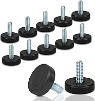 COIDEA 1/4"-20 UNC Threaded Furniture Levelers, 12PCS Adjustable Screw-On Leveling Feet for Tables, Chairs, Cabinets, Stools - USA Furniture Fit