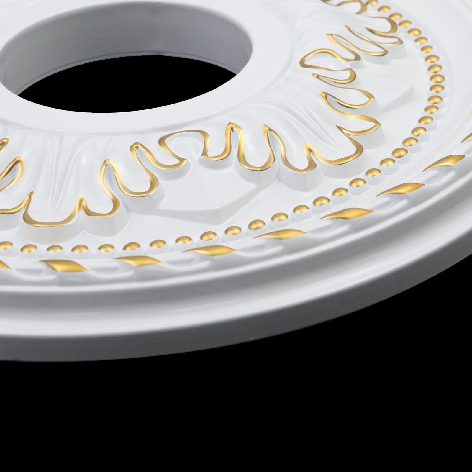 Round Split Medallion PU Decorative Ceiling Fan Light