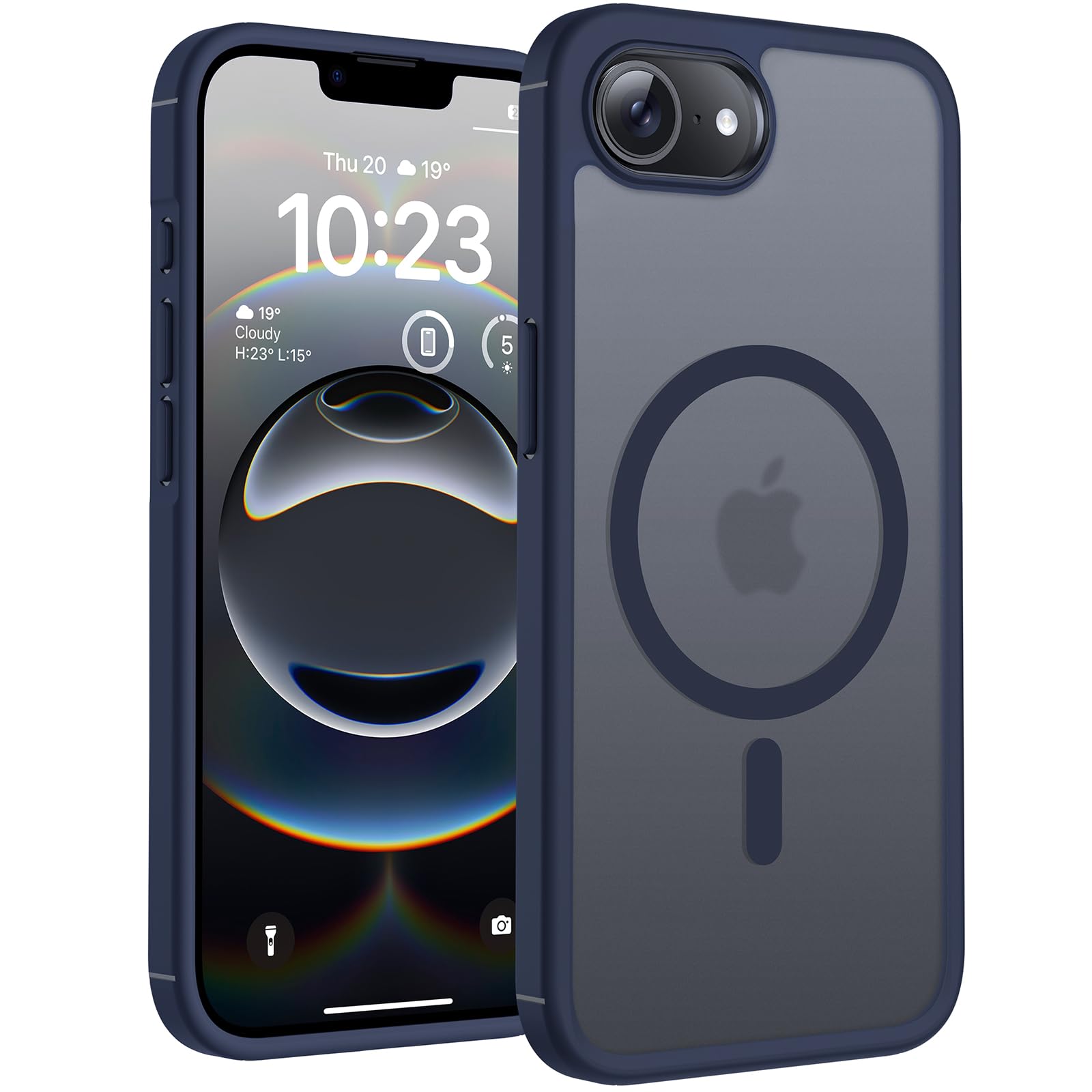 TOCOL Cover Magnetica per iPhone 16e 6,1 Pollic, Compatibile con MagSafe, Custodia Antiurto Traslucida Opaca, Blu