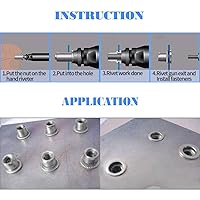 Vista 7 de Glarks 50 piezas de acero inoxidable 304 M3 cabeza plana roscada remache inserción Nutsert Juego de tuercas de remache (M3)