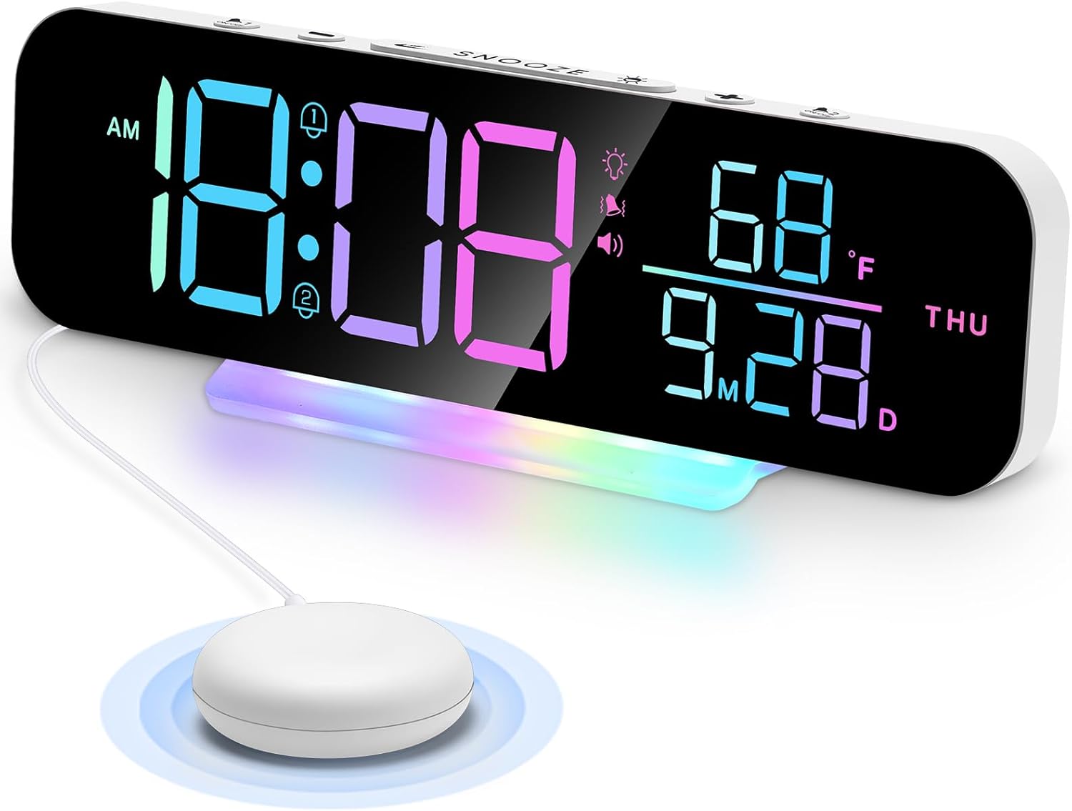 Cadmos Super Loud Vibrating Alarm Clock with Bed Shaker