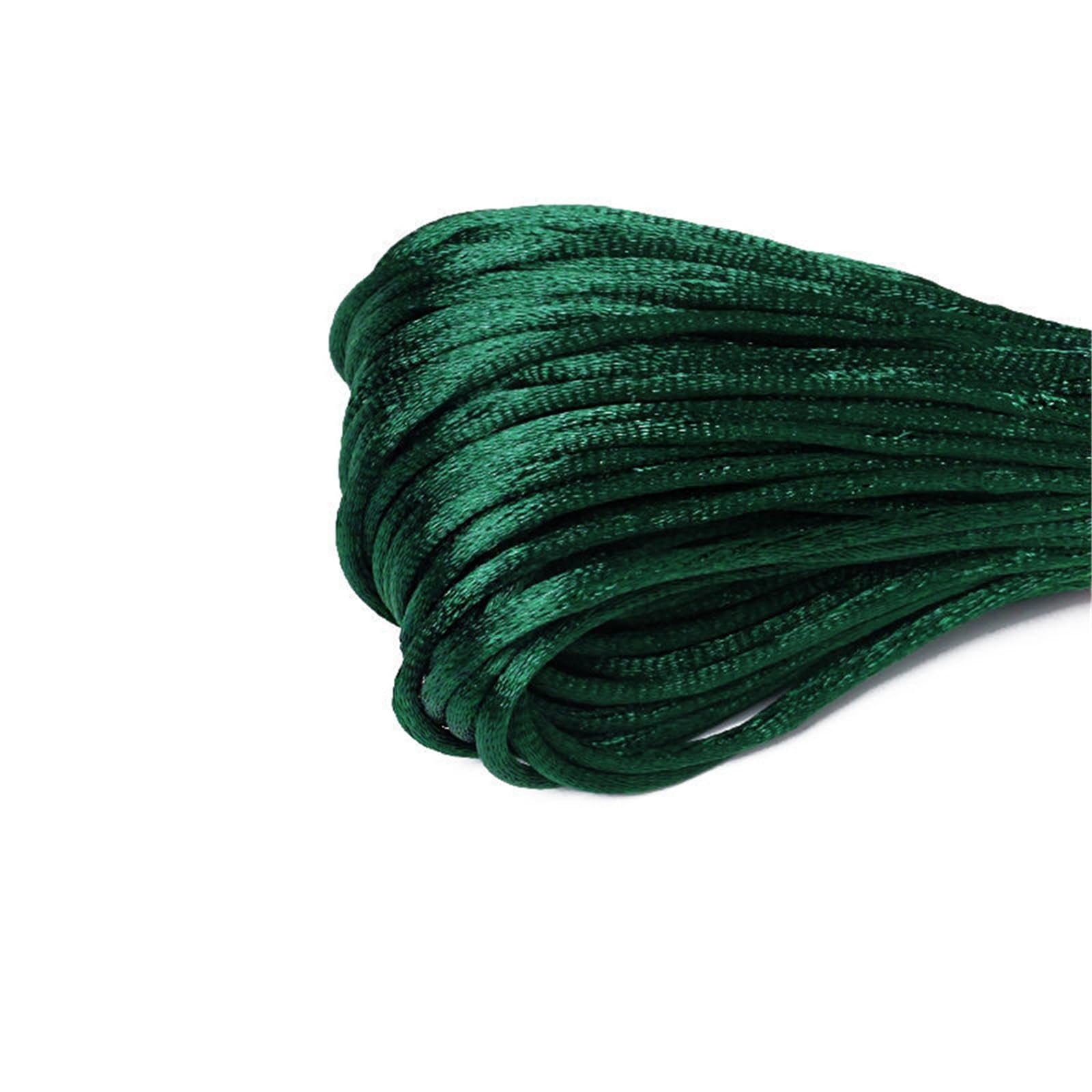 Nylon Cord Thread 10pcs 20M/Roll 1.5-2.5mm Chinese Knotted Thread Rope Nylon Cord For Jewelry Bracelet for Making Bracelet, Necklace, Chinese Knot(Dark Green,2mm About 20M)