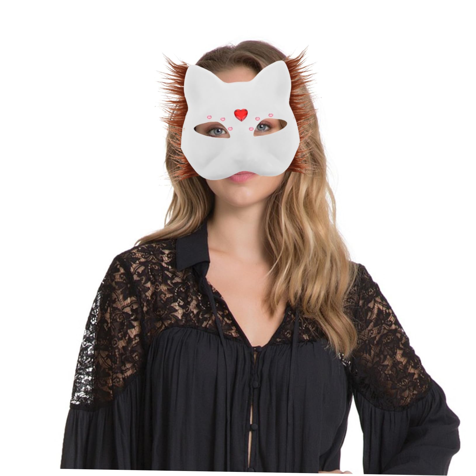 1juego white Para Pintar Con Tela De Fieltro y Malla Para Ojos Para Cosplay y Fiestas De Halloween Actividad Creativa Para Mascotas