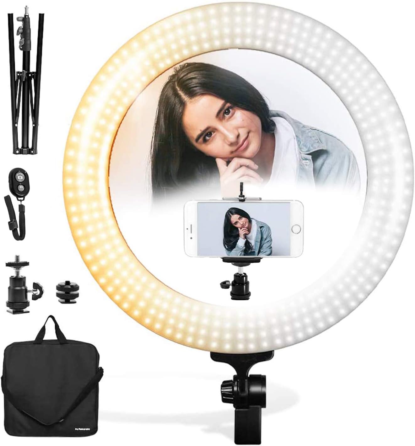 Limo Studio 14Inch Dimmable Dual Colored LED Round Ring