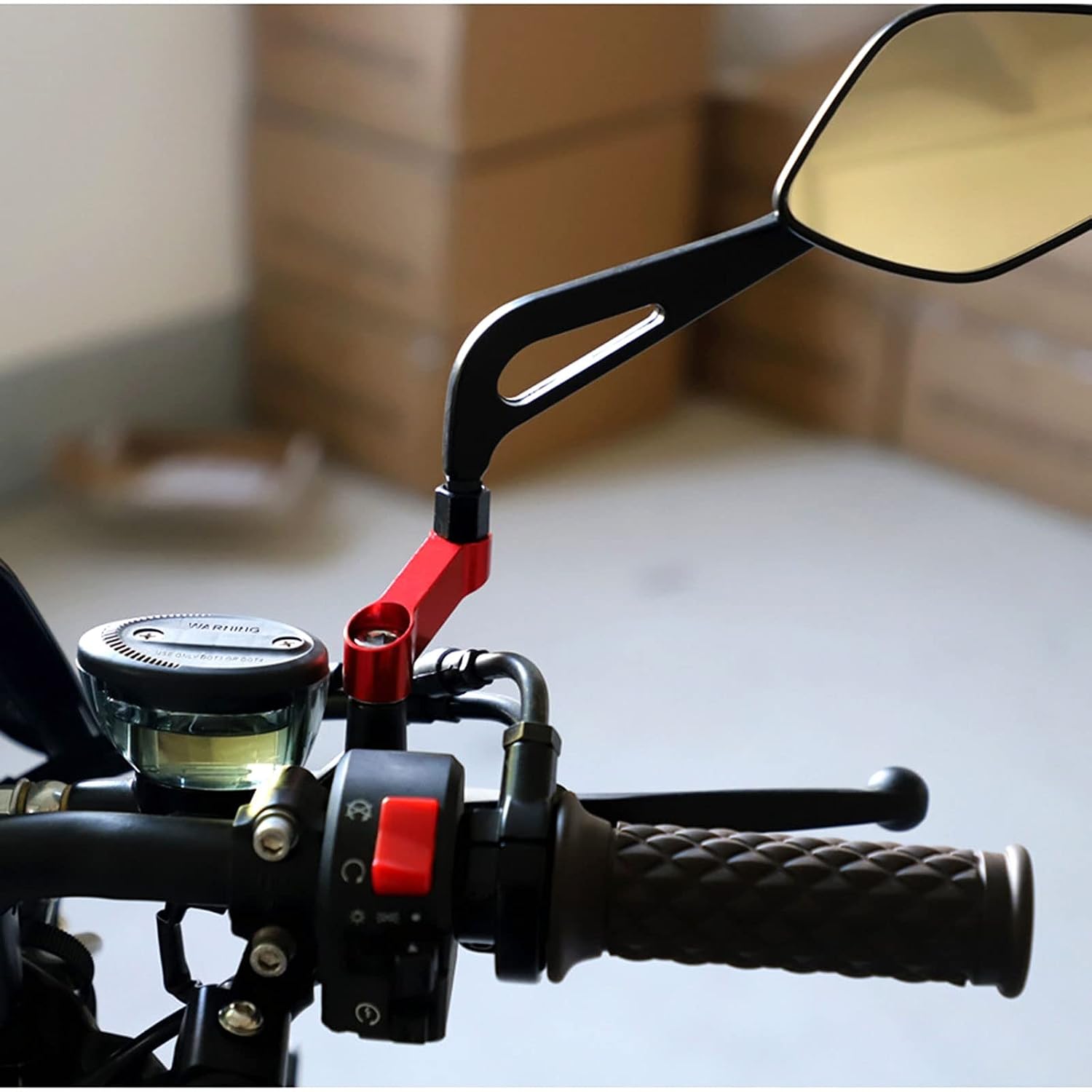 Motorcycle Bike Mirror Mount Risers Extenders Adapter 10mm 8mm Rearview Side Mirror Adapter Kit Riser Mount Extender for Motorcycle Scooters Sportbikes (Red, M10/M8)