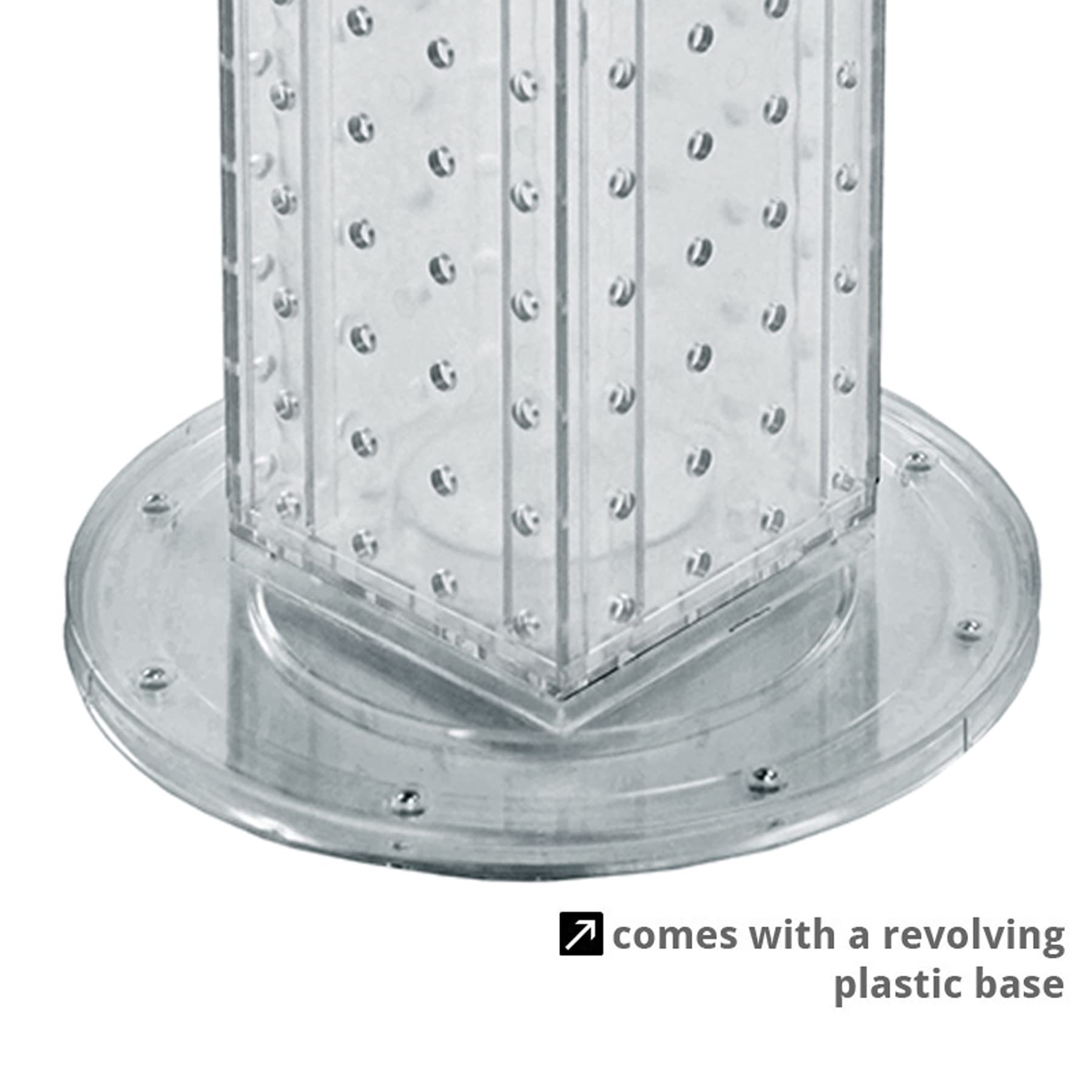 Azar Displays Four Sided Tower Pegboard, PVC Black, 8 x 40 in
