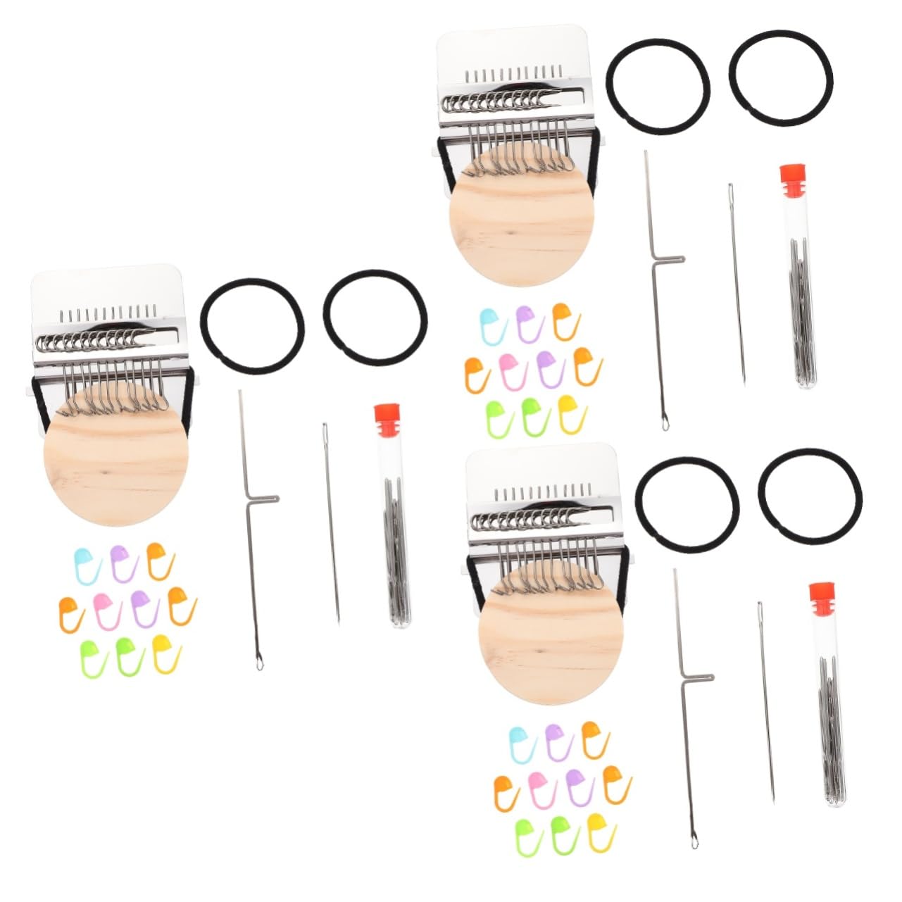 Tofficu 3juegos Telar De Madera Mini Para Tejer Herramienta Para Reparar Jeans y Ropa Accesorios De Costura y Para Principiantes y
