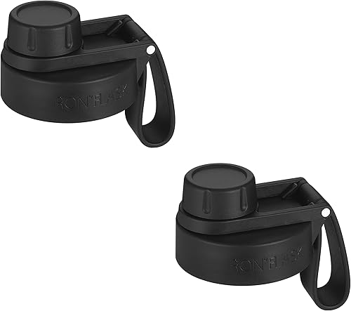 Miniatura 1 de IRON FLASK Tapa de boquilla 2.0 para boca ancha, botellas de agua deportivas aisladas, estándar de cantimplora, tapa de chug, sin BPA, 2 tapas
