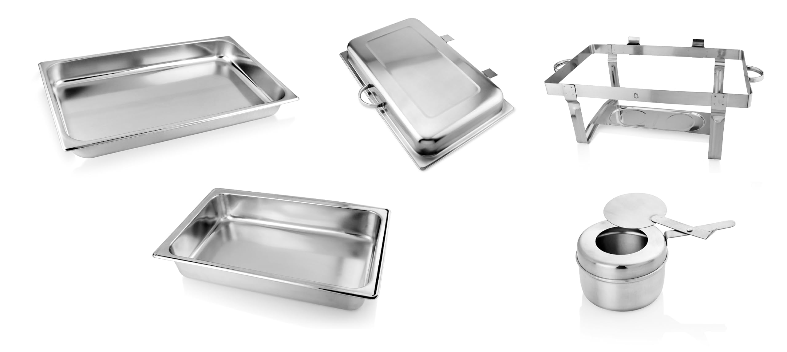 METRO - Scaldavivande professionale con coperchio a cerniera, Chafing Dish 1/1 G1, contenitore termico per buffet e buffet