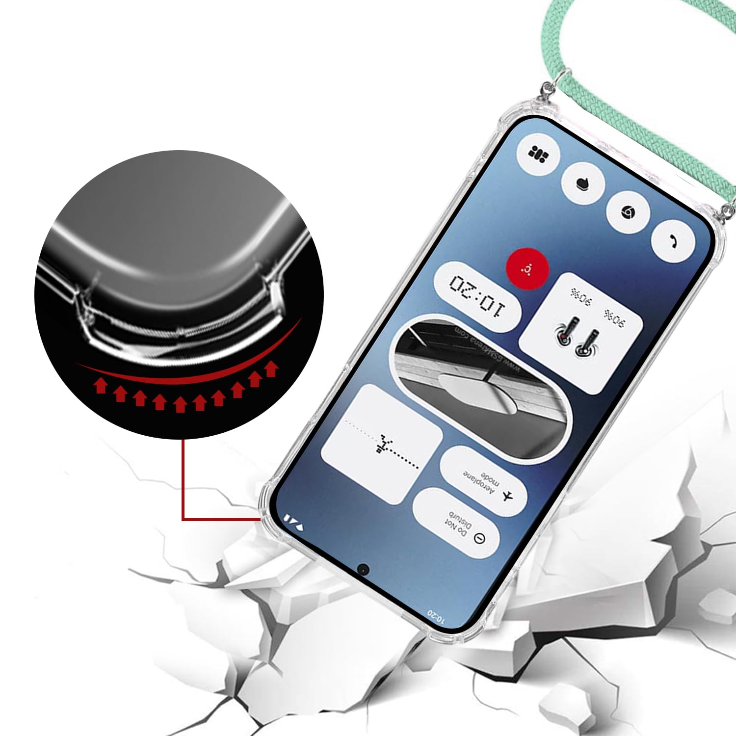 Custodia Silicone Grigio Custodia Nothing Phone 3a Pro Con Cordino