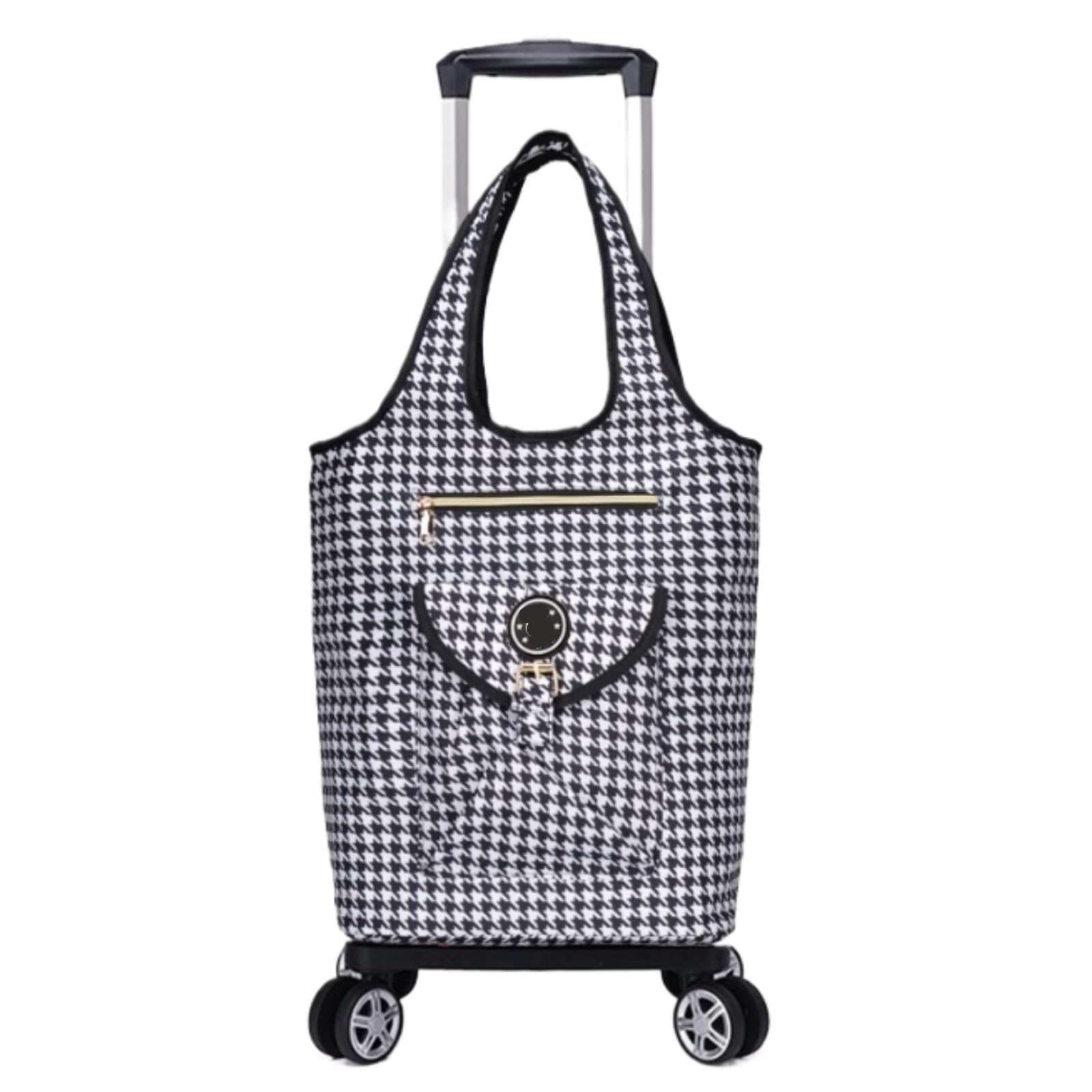 SBZIOJHDR foldable shopping trolley， Folding Removable Insulated Bag Portable Handcart(Multi colored a)