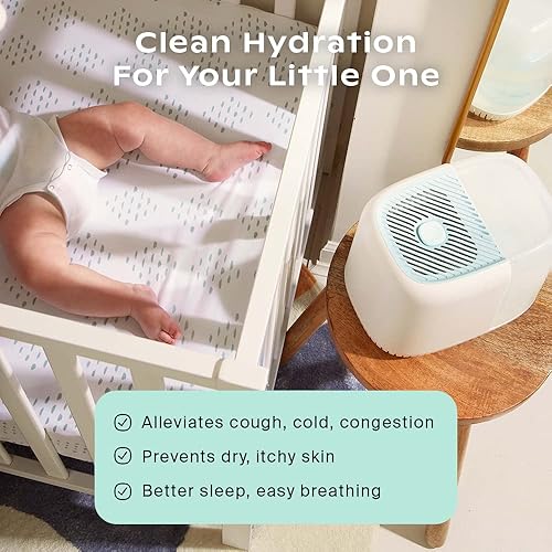 Miniatura 7 de Canopy Humidificador de guardería, humidificador blanco para guardería, tiempo de funcionamiento de 36 horas, tanque de capacidad de 2.5 litros,