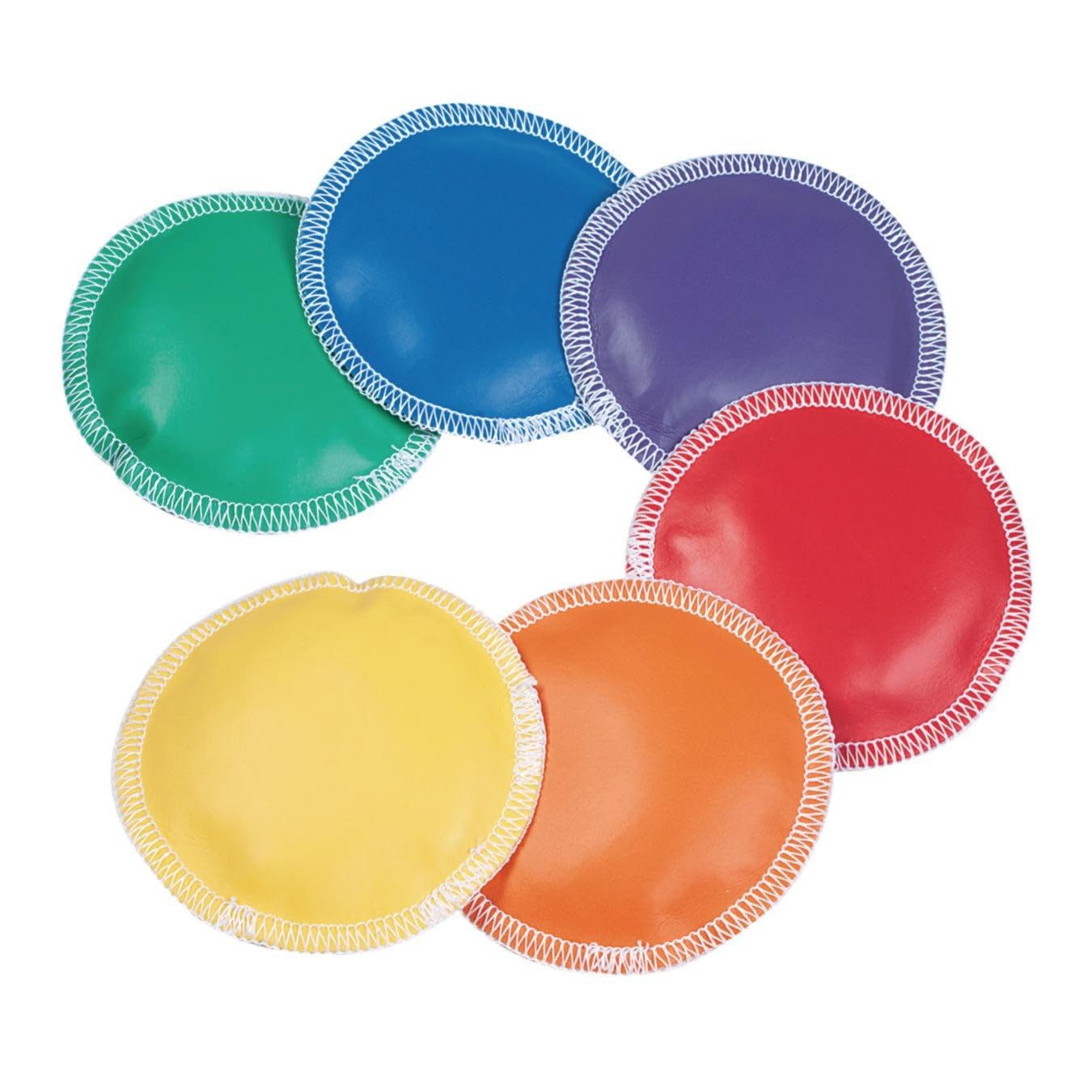 S&S Worldwide Spectrum Round Beanbags, Vinyl, 4", Non-Toxic Plastic Pellet Filling, Easy Clean, Red, Yellow, Blue, Green, Orange, Purple, Pk12