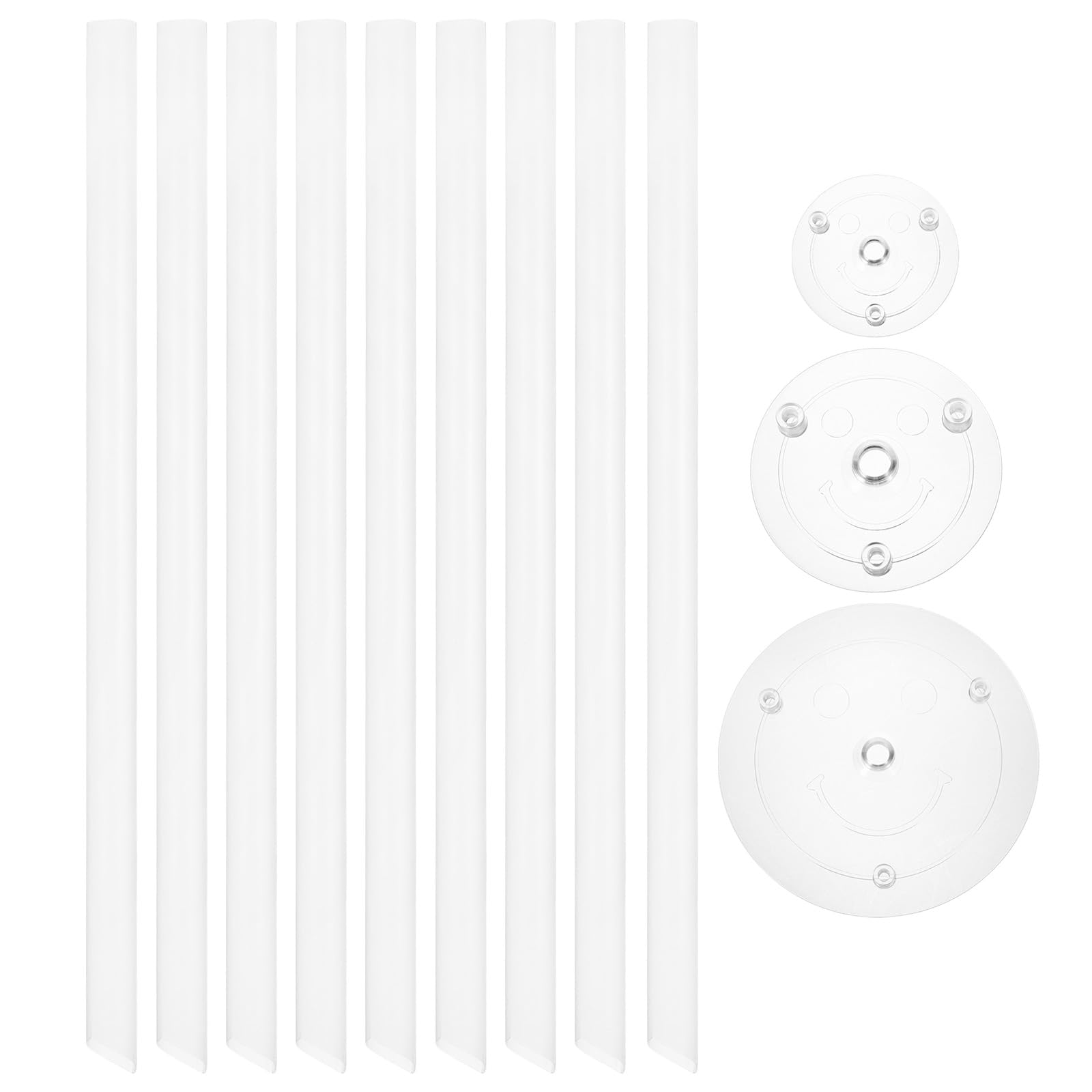 uxcell 12Pcs Cake Tier Stacking Kit, 3 Cake Separator Plates for 4, 6, 8 Inch Cakes and 9 Cake Stacking Dowels for Tiered Cakes Plastic