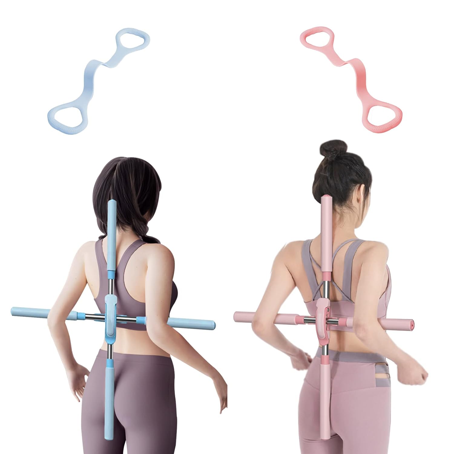 Yoga Sticks Yoga Stick Yoga Sticks with Open Back Posture Corrector Buckel Correction Yoga Sticks Stretch Tool Universal Durable Suitable Open Back Sports