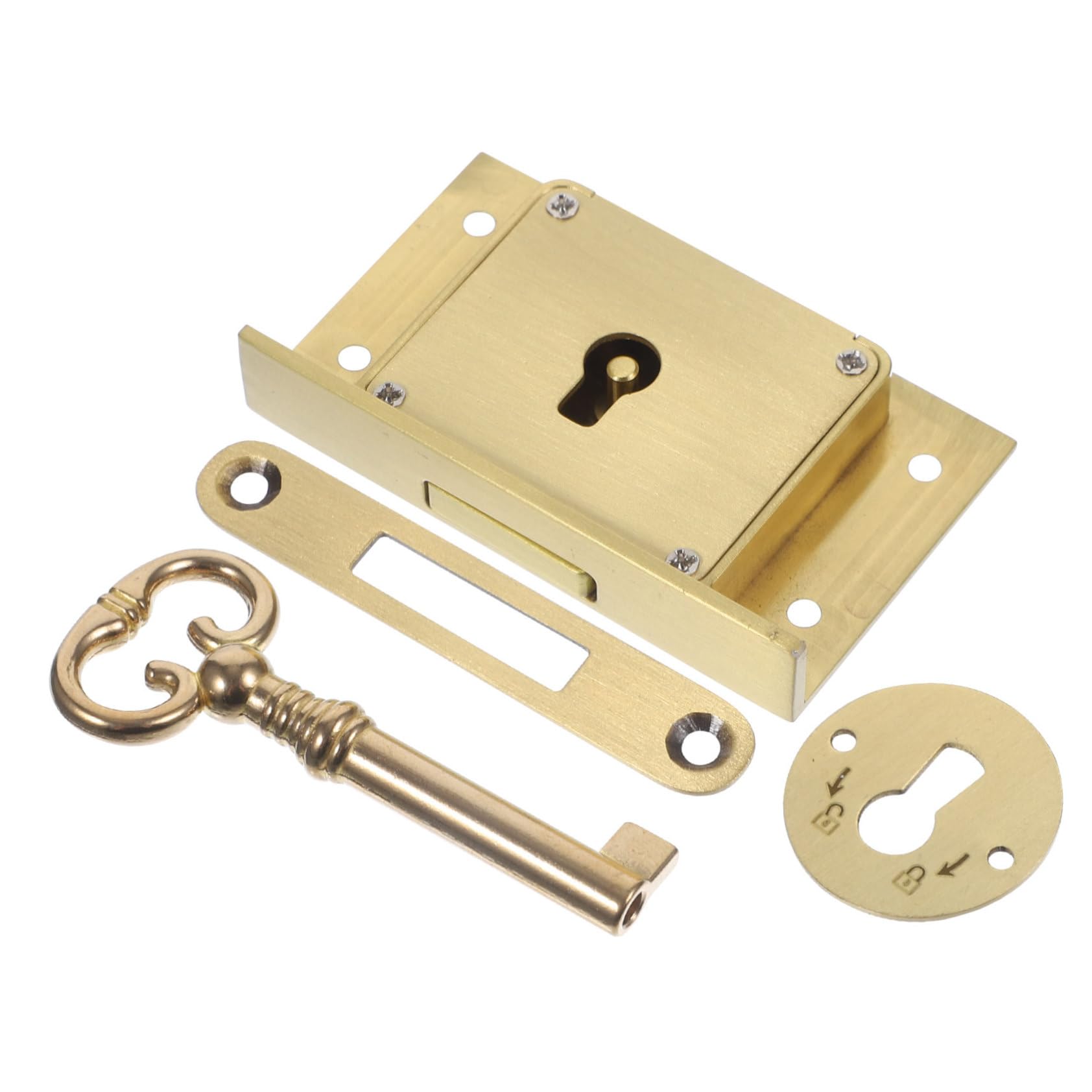 BESTYASH Serratura Cassetto Vintage Ottone Massiccio per Mobili Cassettiera e Scatole Quadrato e Resistente