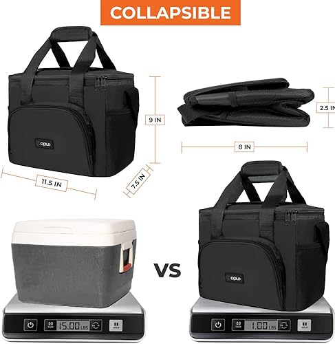 Miniatura 4 de OPUX Enfriador suave plegable aislado de 9 cuartos de galón bolsa de almuerzo para hombres enfriador de viaje pequeño para campamento familia
