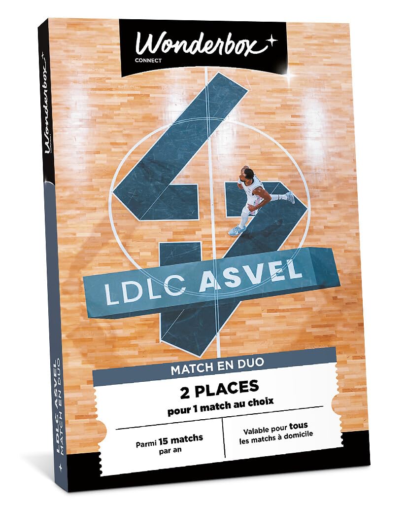 Wonderbox Connect - Coffret Cadeau - LDLC ASVEL - 2 Places pour 1 Match au Choix - Parmi 15 matchs par an, valable sur Tous Les matchs à Domicile à l'Astroballe - Validité 27 Mois