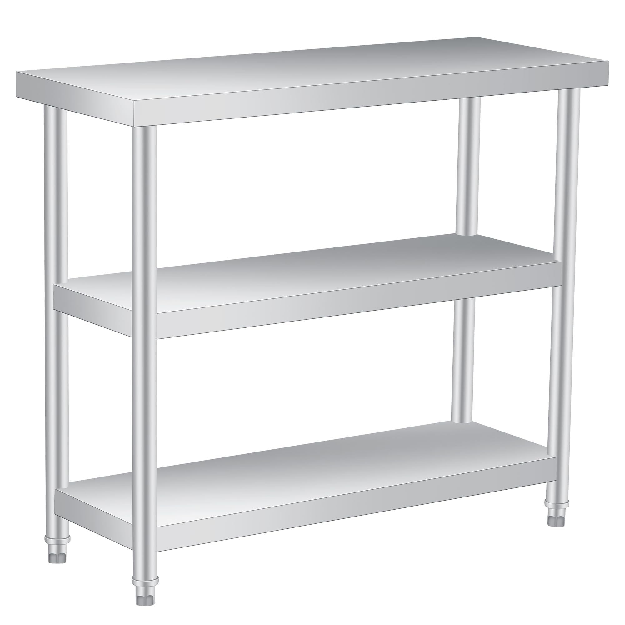 Garvee Arbeitstisch Edelstahl 91x 36 x 86 cm, 3 Ebenen Küchentisch Zubereitungstisch, 920 kg Tragkraft, Mit 4 Rädern, Edelstahltisch Für Gewerbliche Restaurants Outdoor Küche