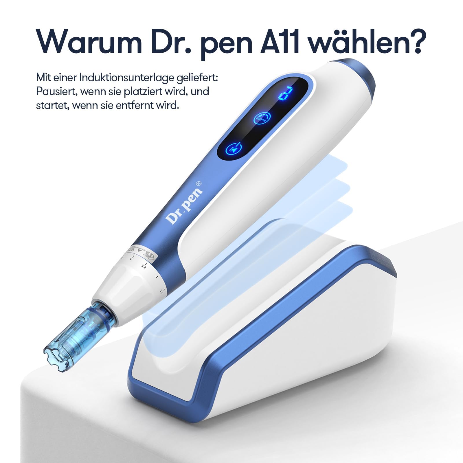CHUSE Bolígrafo de microagujas A11 – eficaz contra las arrugas | Base de sensor inteligente, cómodo diseño inalámbrico, ideal para salones de belleza y en casa | perfecto regalo de Acción de Gracias y