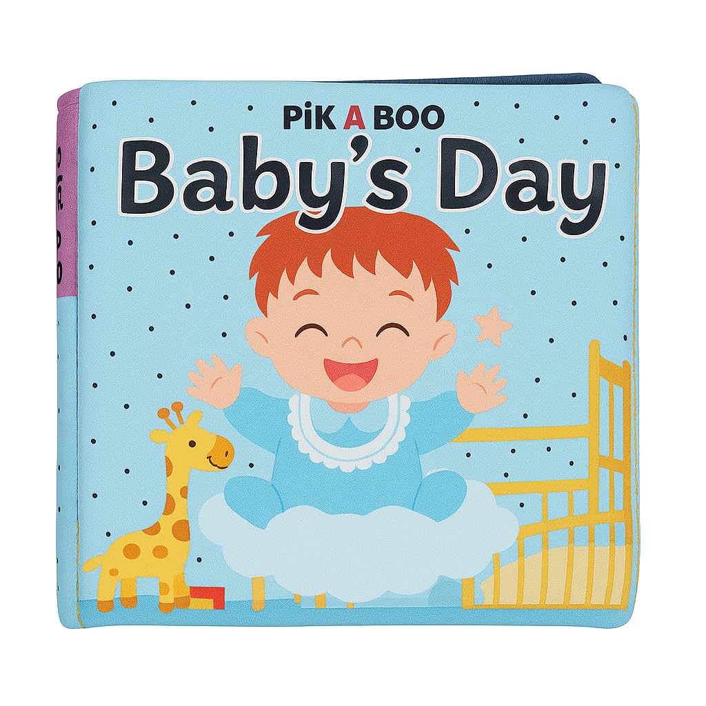 - PiK A BOO Cloth Book | Baby’s Day Touch & Feel Sensory Book for Bedtime & Routine Learning | Soft Crinkle Early Learning Toy | 0–3 Years