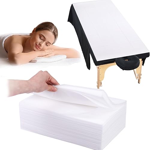 Vista 7 de MRJ Sábanas desechables rosas para mesa de masaje, 50 piezas de 31 x 71 pulgadas, fundas de cama de masaje de tela no tejida transpirable para spa