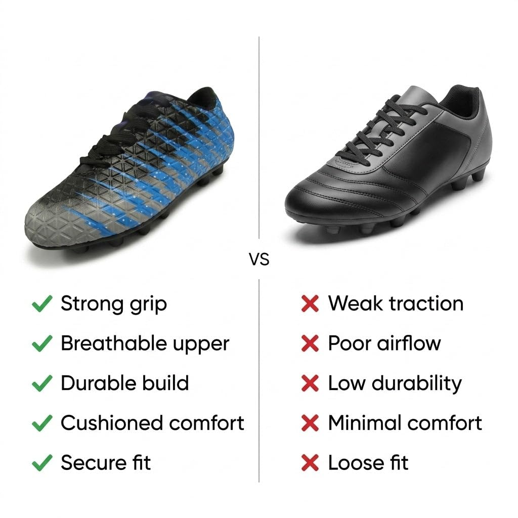 Vizari FG Chaussures de football pour enfants - Chaussures de football pour garçons et filles - Crampons antidérapants pour l'entraînement et le jeu