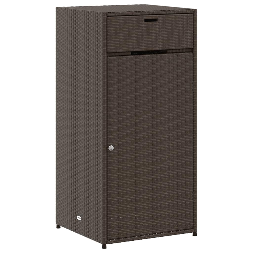 vidaXL Garden storage cabinet PE rattan brown 55x55x111cm