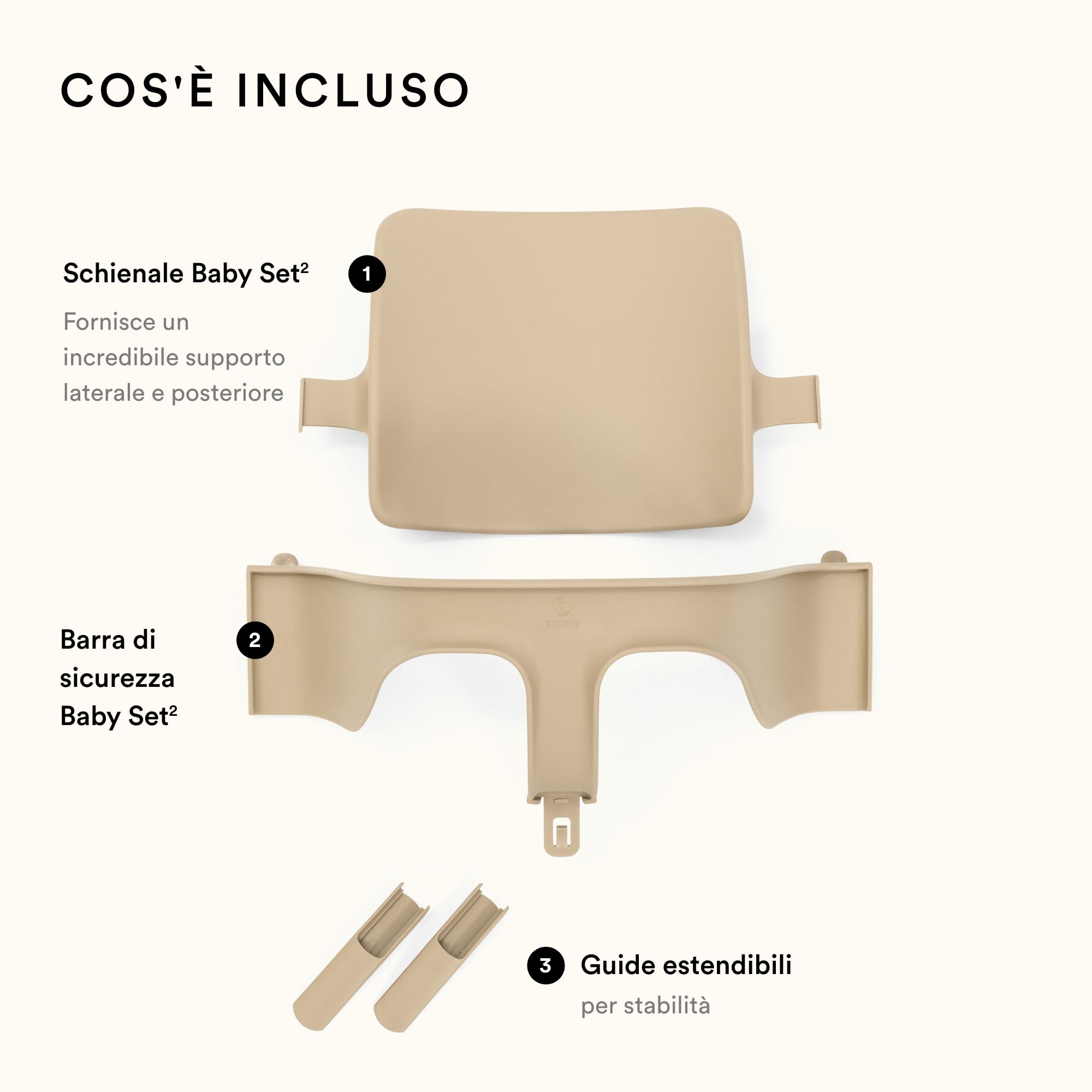 Stokke Tripp Trapp Baby Set2, Naturale - Ideale per bambini dai 6 ai 36 mesi - Trasforma le sedie Tripp Trapp prodotte dopo maggio 2003 in un comodo seggiolone