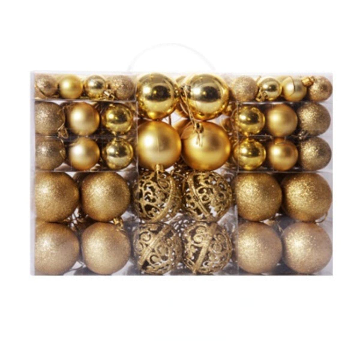Boule De Noël Coffret Cadeau 100pcs 3-6CM Décorations De Sapin De Noël Boule Lumineuse Décoration Intérieure 9 Couleurs Mat Ball-100pcs Argent