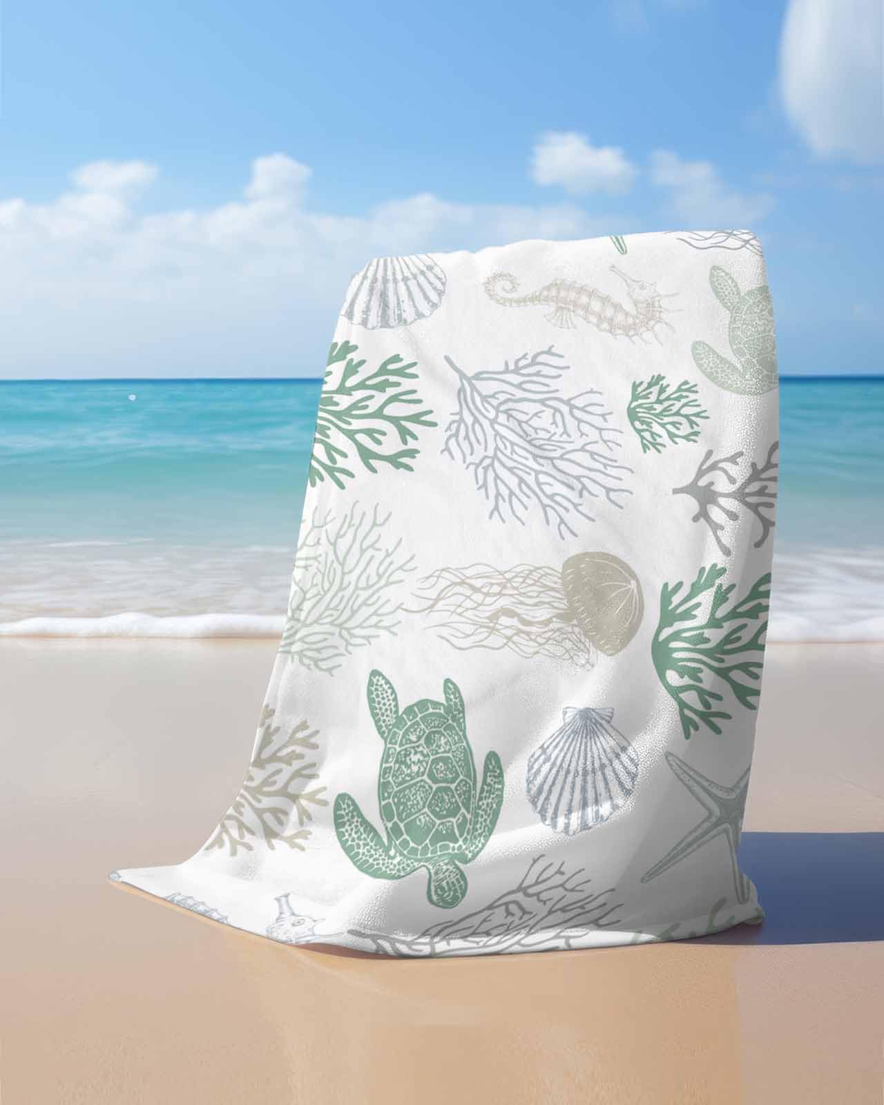 Ocean Turtle Beach Towel For Girl- 3D Print Beach Towel Oversized Microfiber Beach Towels Quick Dry Towel Bath Towel For Women Beach Towels - Travel Towel 200 X 200 Cm -6V8E-M8R - View #6
