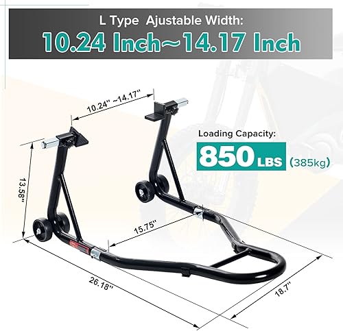 Miniatura 10 de Donext - Soporte para rueda trasera de motocicleta (850 lb), tamaño U color negro