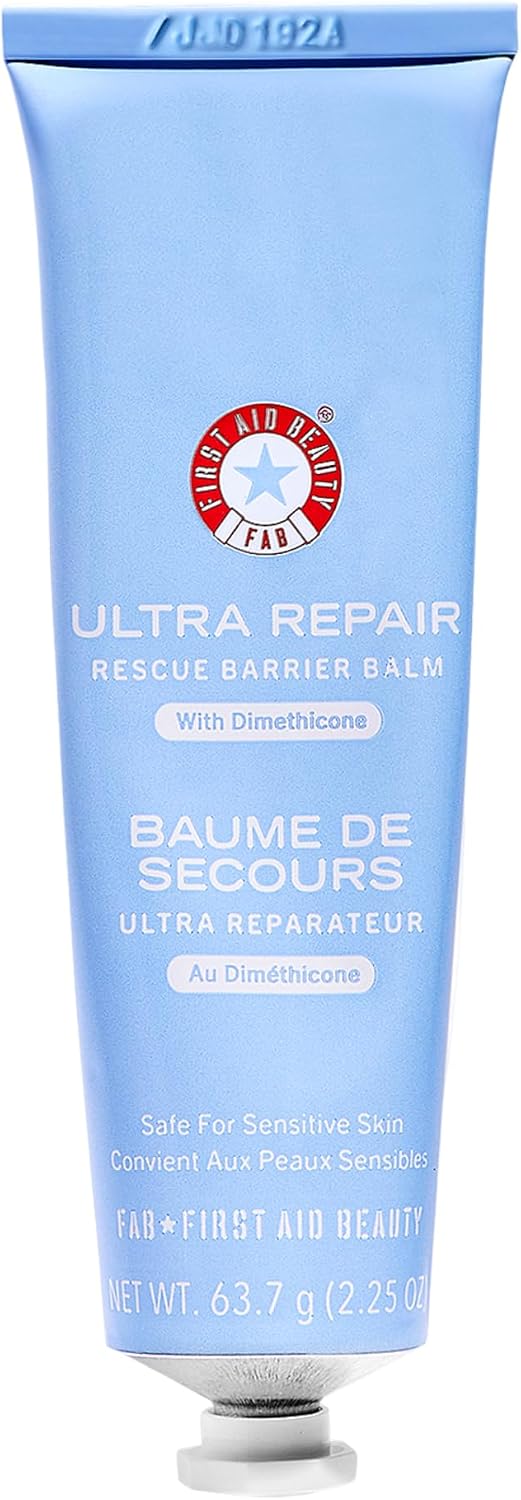 First Aid Beauty - Ultra Repair Rescue Barrier Balm, Deep Hydrating Skin Barrier Mask with 1% Dimethicone, Visible 24-Hour Relief for Dry, Cracked & Chapped Skin, Safe for Sensitive Skin, 63.7g