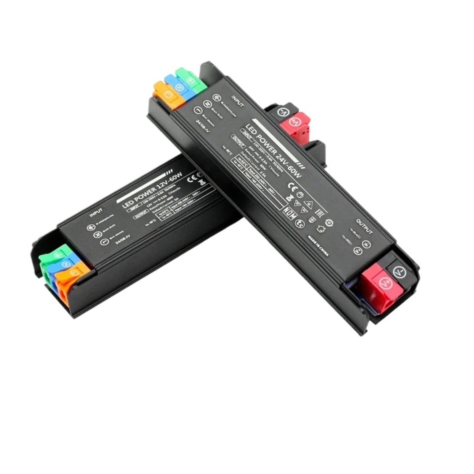 Trasformatore di illuminazione a LED Ultra-sottile AC100-265V a DC 12V 24V 60W 100W 200W 300W 400W driver tensione regolabile(60W AC100-265V,DC 24V)