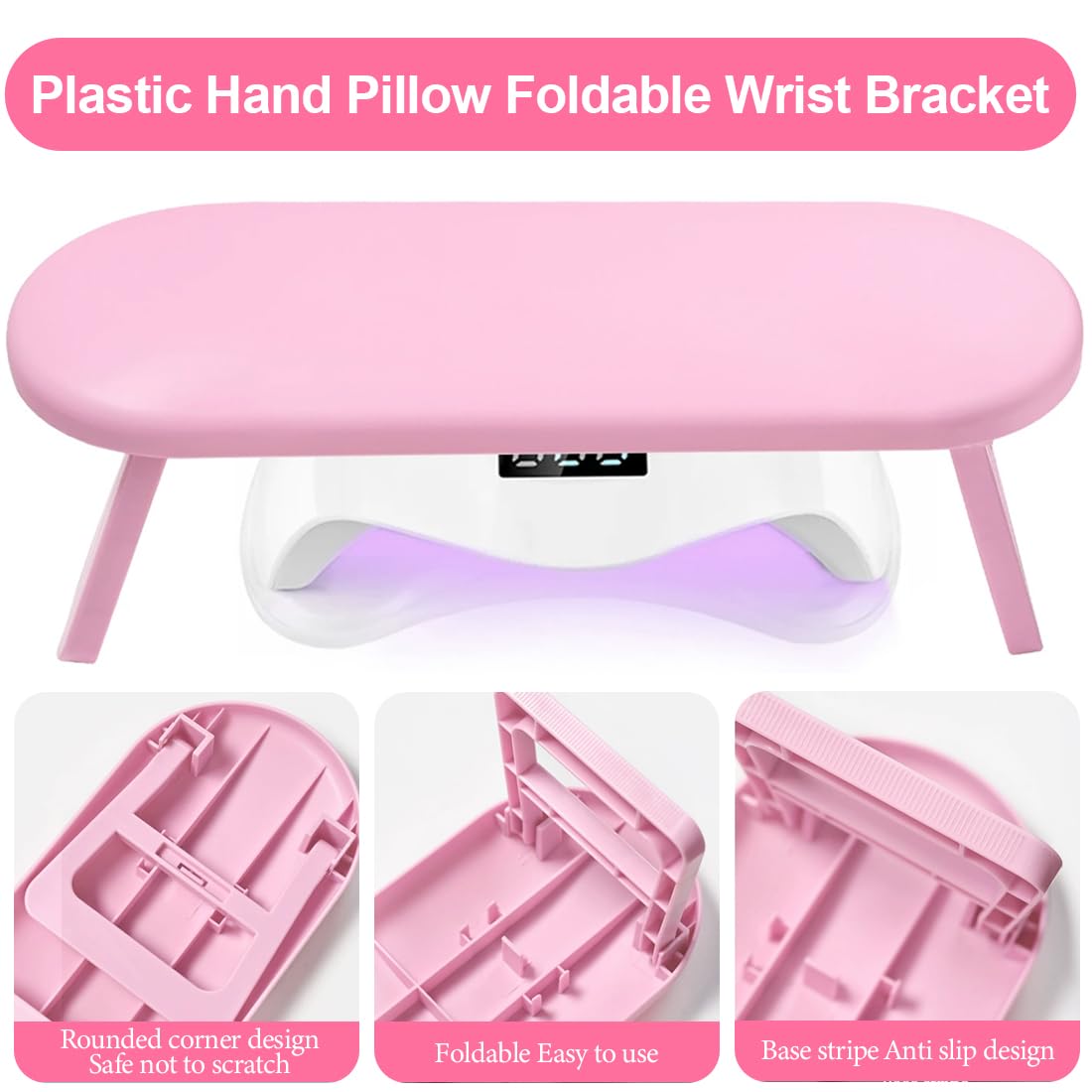 NHQZ Cuscino per Manicure pieghevole,Poggiamano Per Unghie,Poggia Mani Per Unghie Antiscivolo,Cuscino per Piedi per Manicure Scrivania in Plastica Antiscivolo per Nail Art
