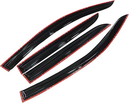 Miniatura 3 de Paquete de 4 deflectores de ventilación para ventana lateral, protector contra la lluvia, ondulado, negro, tintado, repuesto para 2017-2020 C-HR