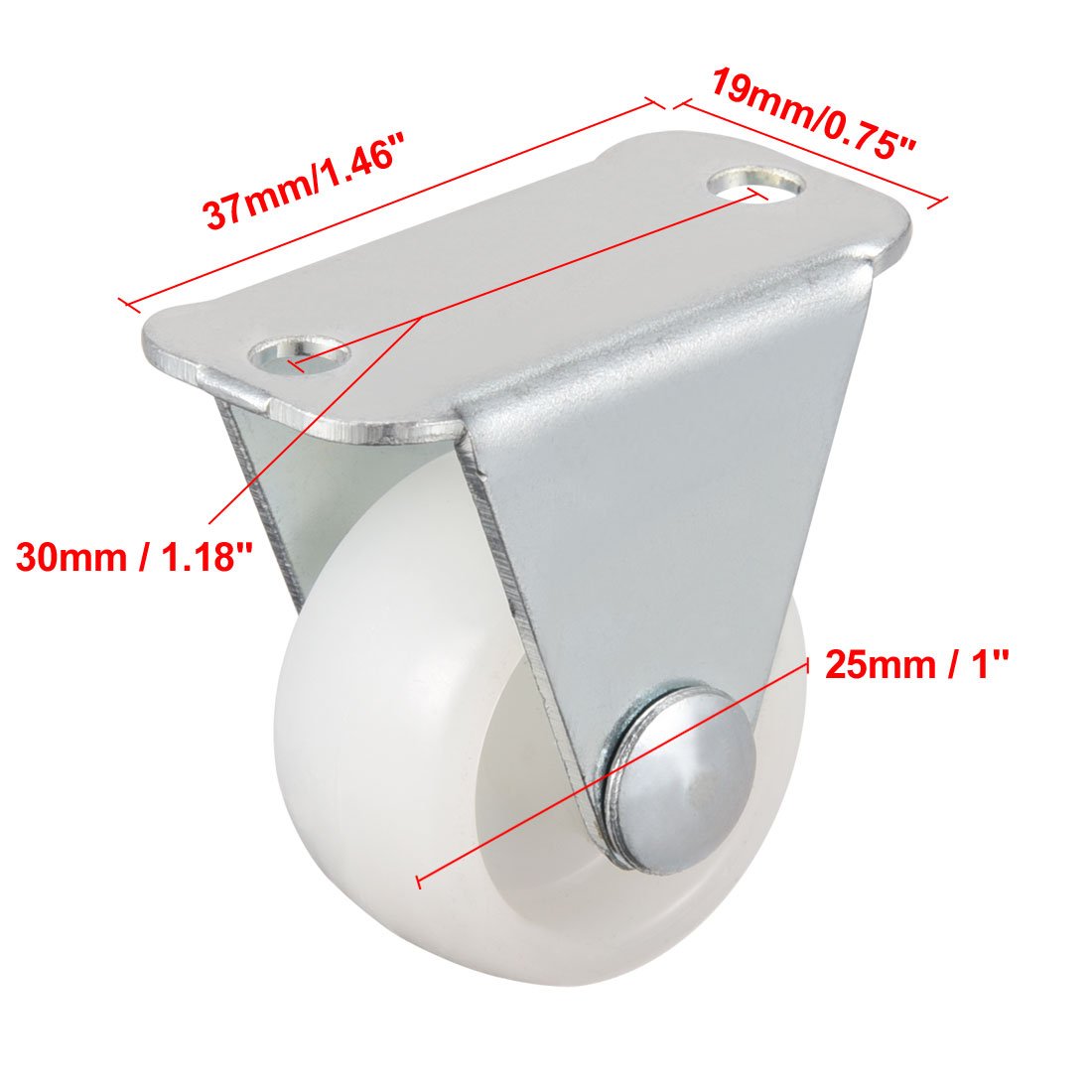 Uxcell 1 Inch Swivel Casters Wheels Rubber 360 Degree Top Plate Mounted Caster Wheel 11lb Capacity 2 Pcs