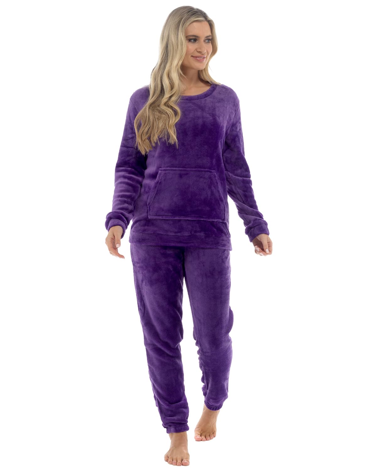 Slumber Hut Ladies Fleece Lounge Set LN1491 Purple 8-10
