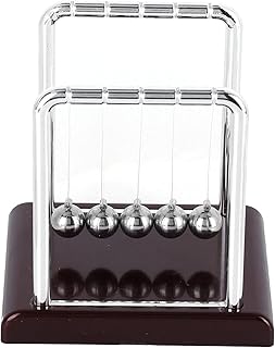 Jeffergarden Newton Cradle Balance Balls Newton's Cradle Newton's Cradle Pendulum Classic Newton Swing Ball Steel Science Physics Gadget Desk Toys with Wooden Base for Home Office Desktop