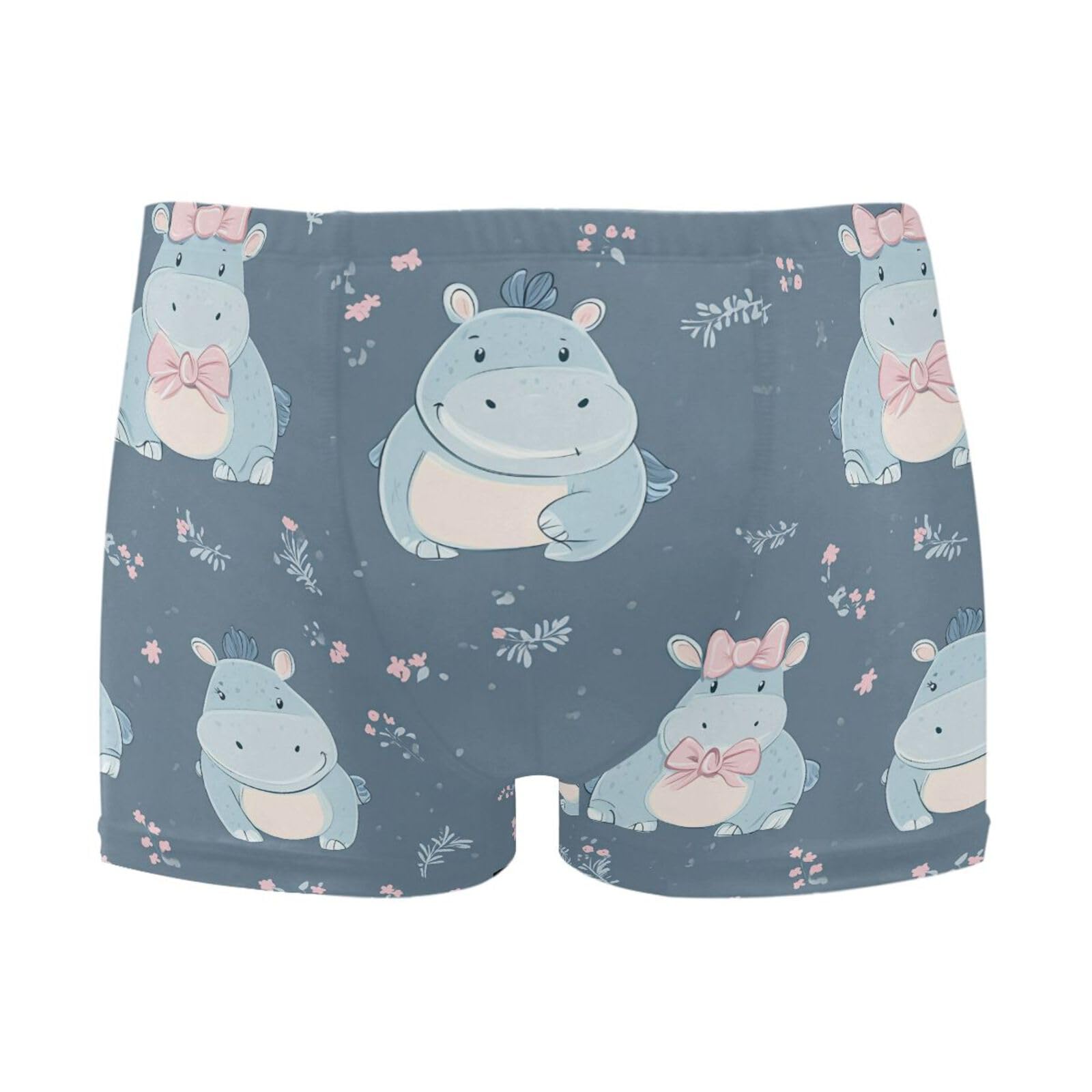 UMIRIKO Mens Swim Trunks Cute Cartoon Hippopotamus Square Leg Swimwear Bathing Suits Swimsuit for Men XL 202b8032