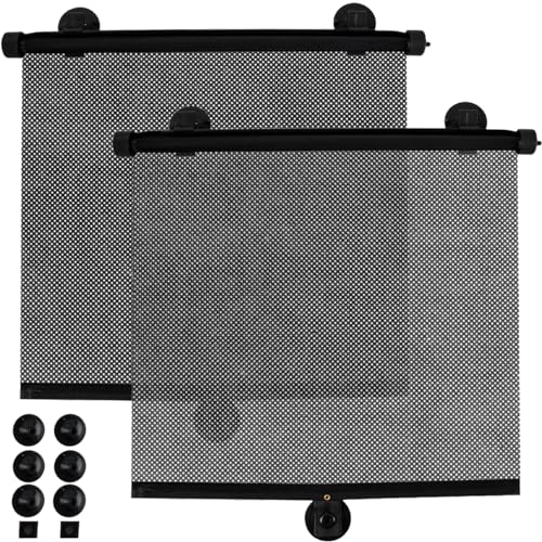 Xtrobb 23497 Lot de 2 stores pare-soleil universels avec ventouses pour vitre arrière de voiture...