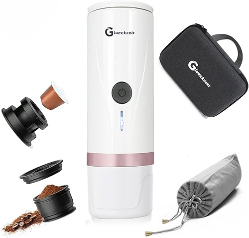 Cafetera eléctrica portátil de café expreso, autocalentadora para viajes en automóvil, para acampar con tipo C, adecuada para café molido y cápsulas