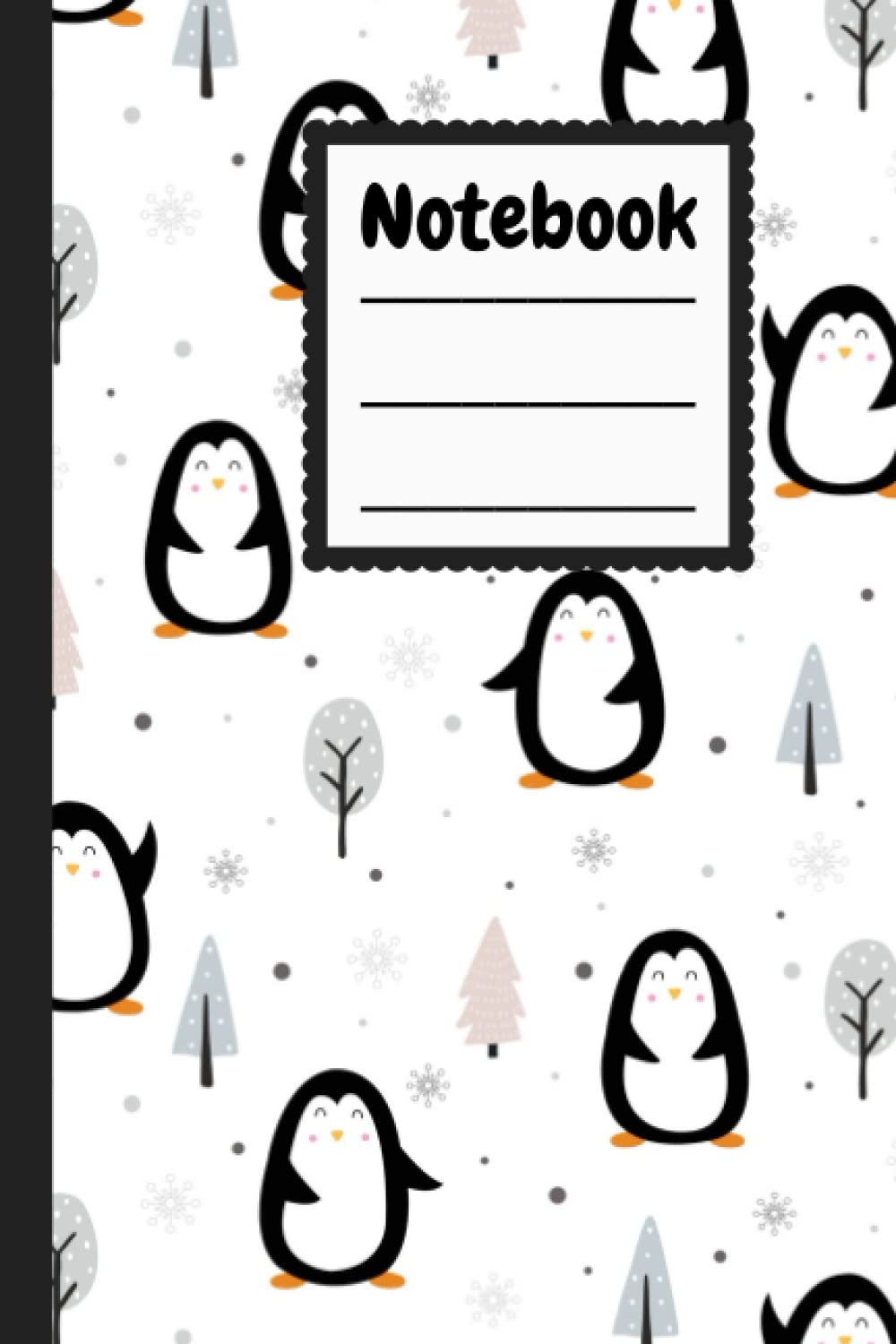 Black and White Penguin Notebook - Journal - College Ruled - 6 X 9 - 120 Pages