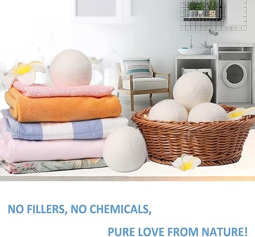 Miniatura 3 de Wool Dryer Balls 6 Pack Laundry Dryer Balls Reusable and Handmade 100 Organic New Wool Natural Fabric Softener Dryer Sheets Alternative and Reduce