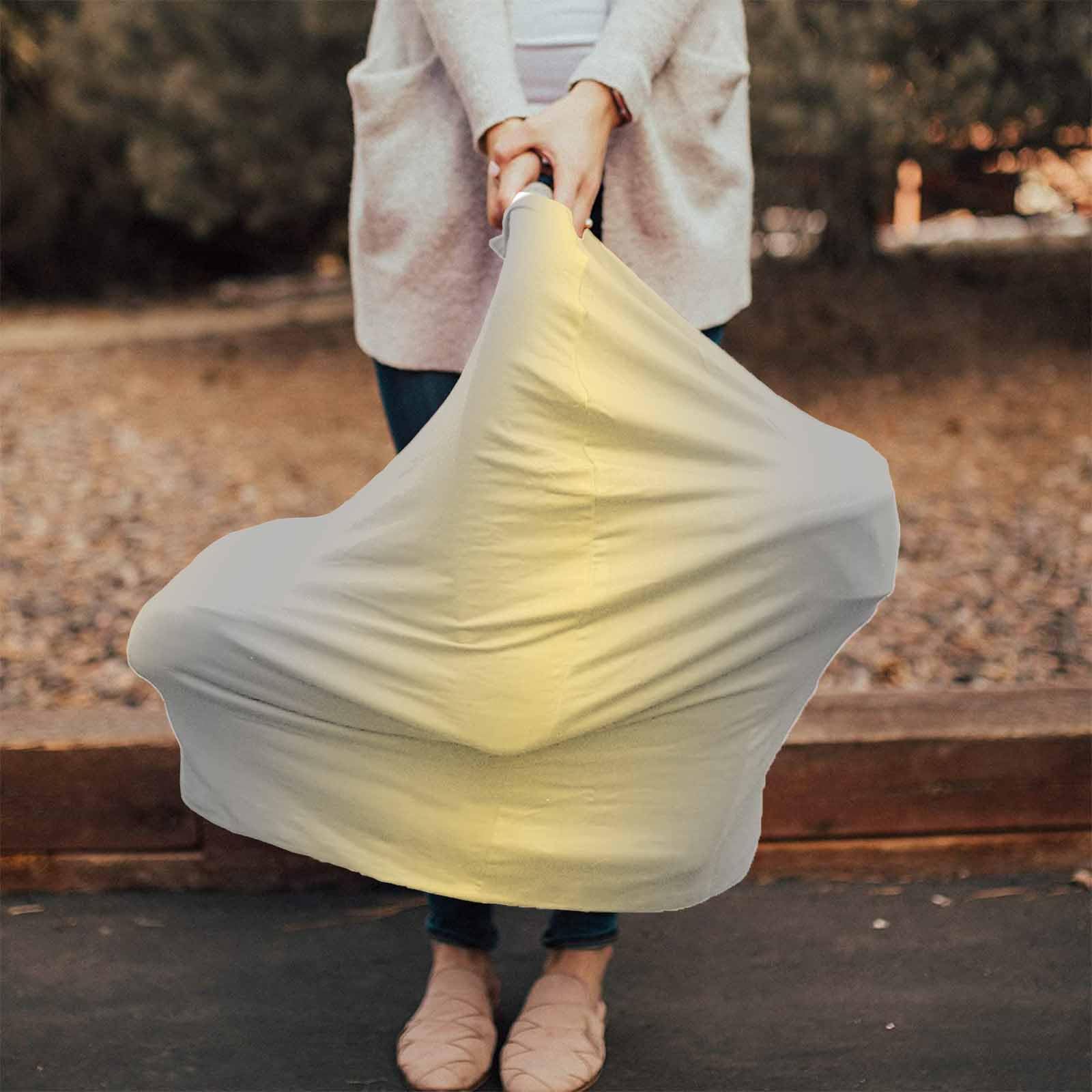 Nursing Cover for Breastfeeding Scarf, Lemon Yellow Grey Gradient Baby Car Covers Super Soft Multi Use for Canopy Shopping Cart Cover Blanket Stroller Cover