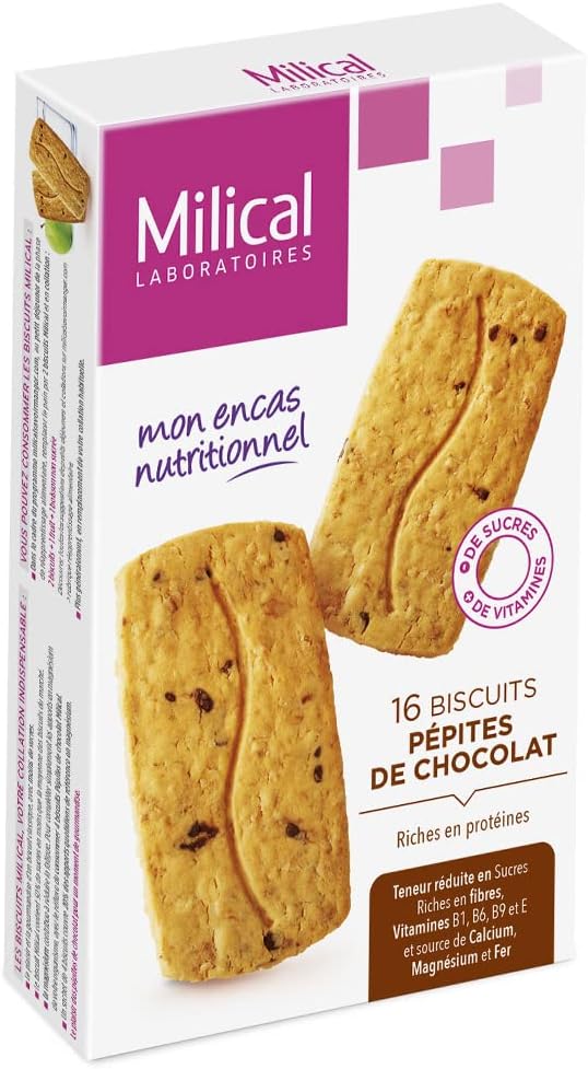 Milical 16 High-Protein Biscuits - Flavour : Chocolate Chips by Milical