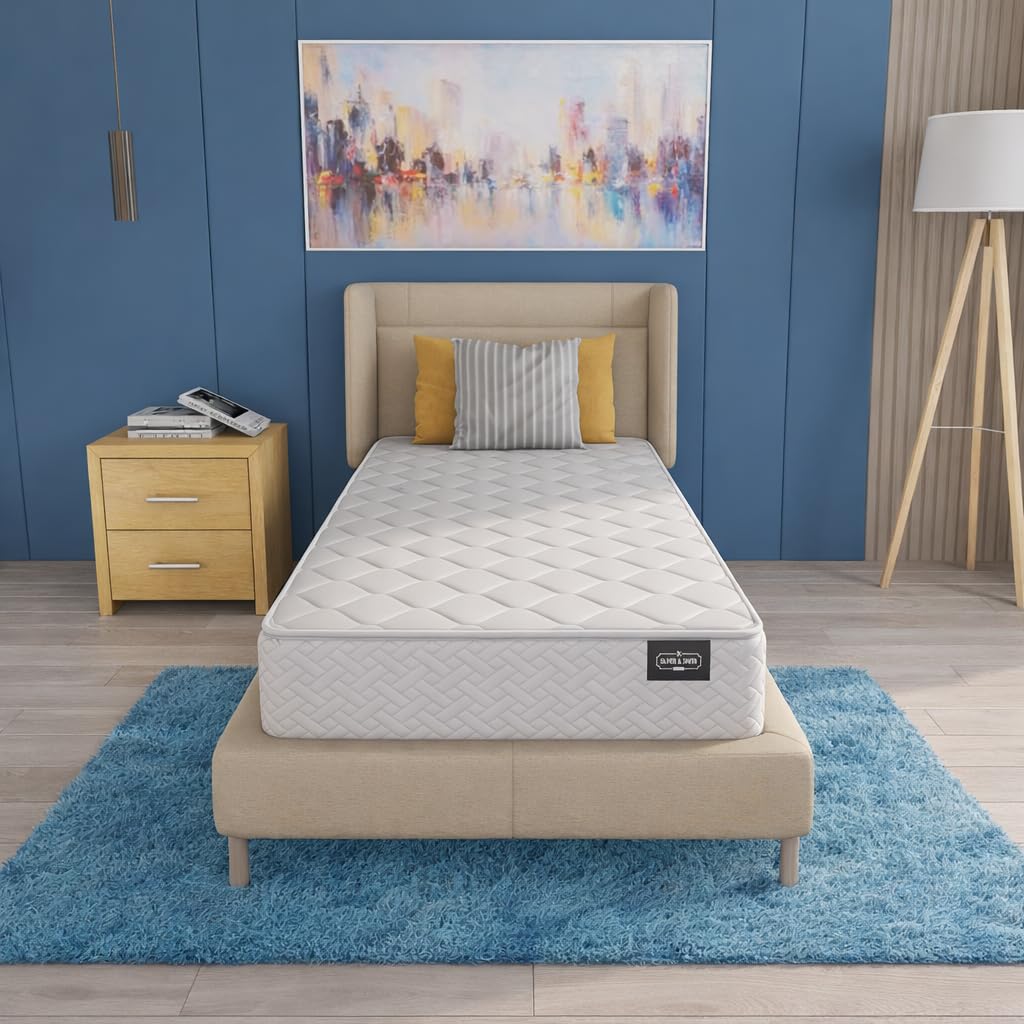 Twin Mattress 6 Inches 38X75 White – Medium Firm Hybrid for Bed – Twin Size Mattress Pocket Coil Tight Euro Top High Density & Polyester Cover – Rolled in a Box