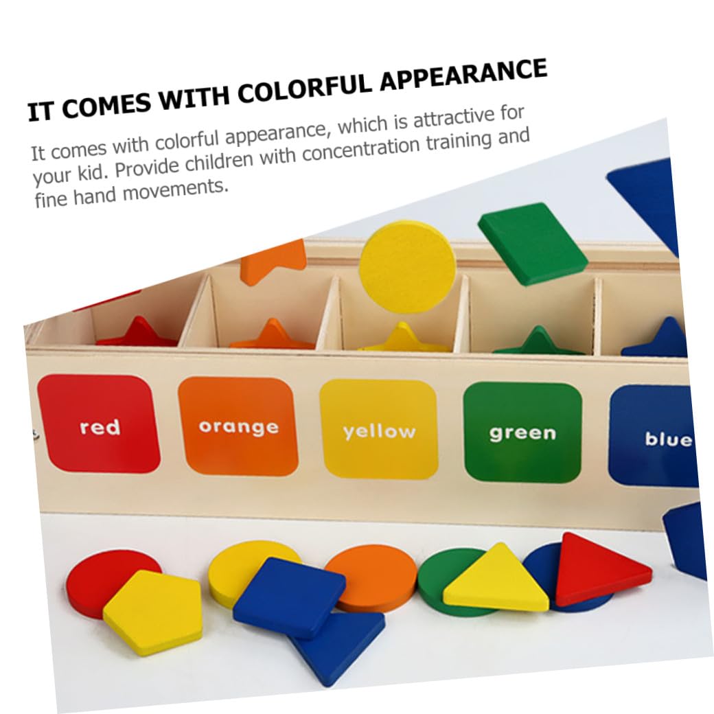 WOONEKY Juego de Clasificación de Formas Juguete Educativo de Madera para Niños Desarrollo de Habilidad Manual y Reconocimiento de Colores
