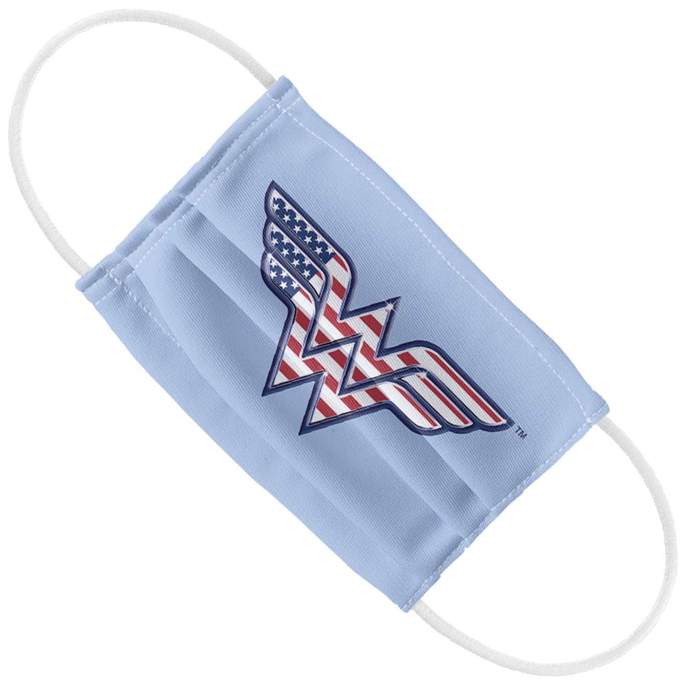 Popfunk Wonder Woman Kids Red, White & Blue 1-Ply Reusable Face Mask Covering with Adjustable Nose Wire